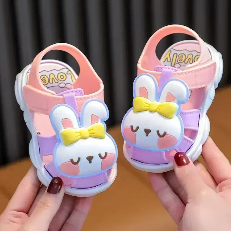 Cute cartoon infant girls sandals with magic straps for indoor and outdoor use toddler girl shoes boys shoes