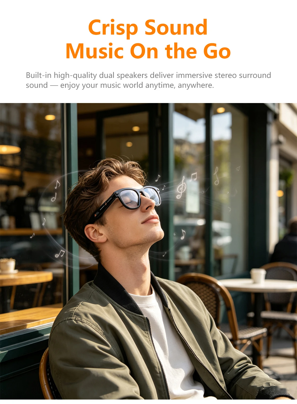 M88 Pro KI-Smart-Brille 5-Megapixel-Kamera Bluetooth EIS-Bildstabilisierung Videoaufnahme und Übersetzung – Detail 9
