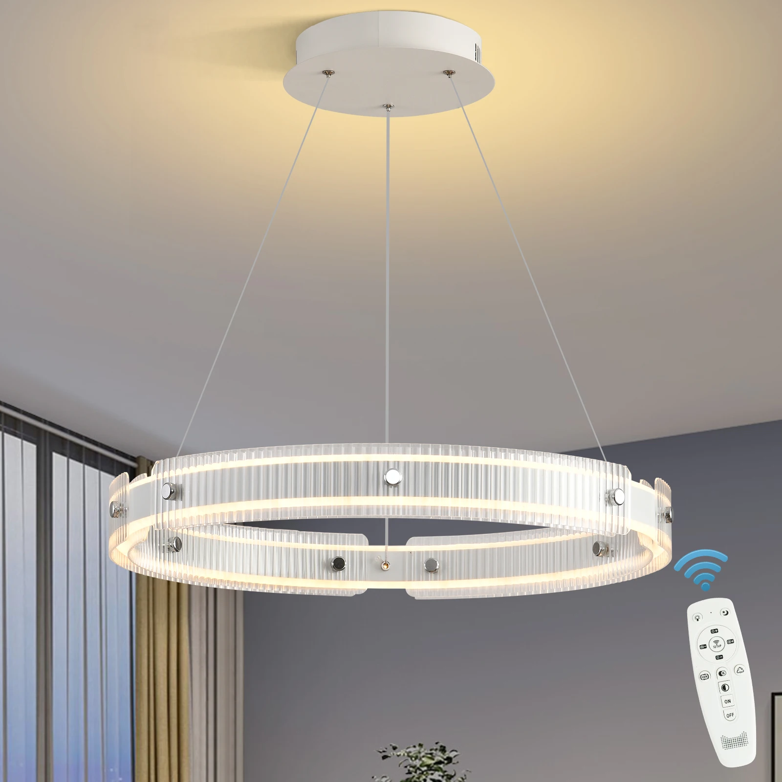 Minimalist Glass LED Pendant Lights Luxury White Restaurant Bedroom dining table hanging lamp for ceiling