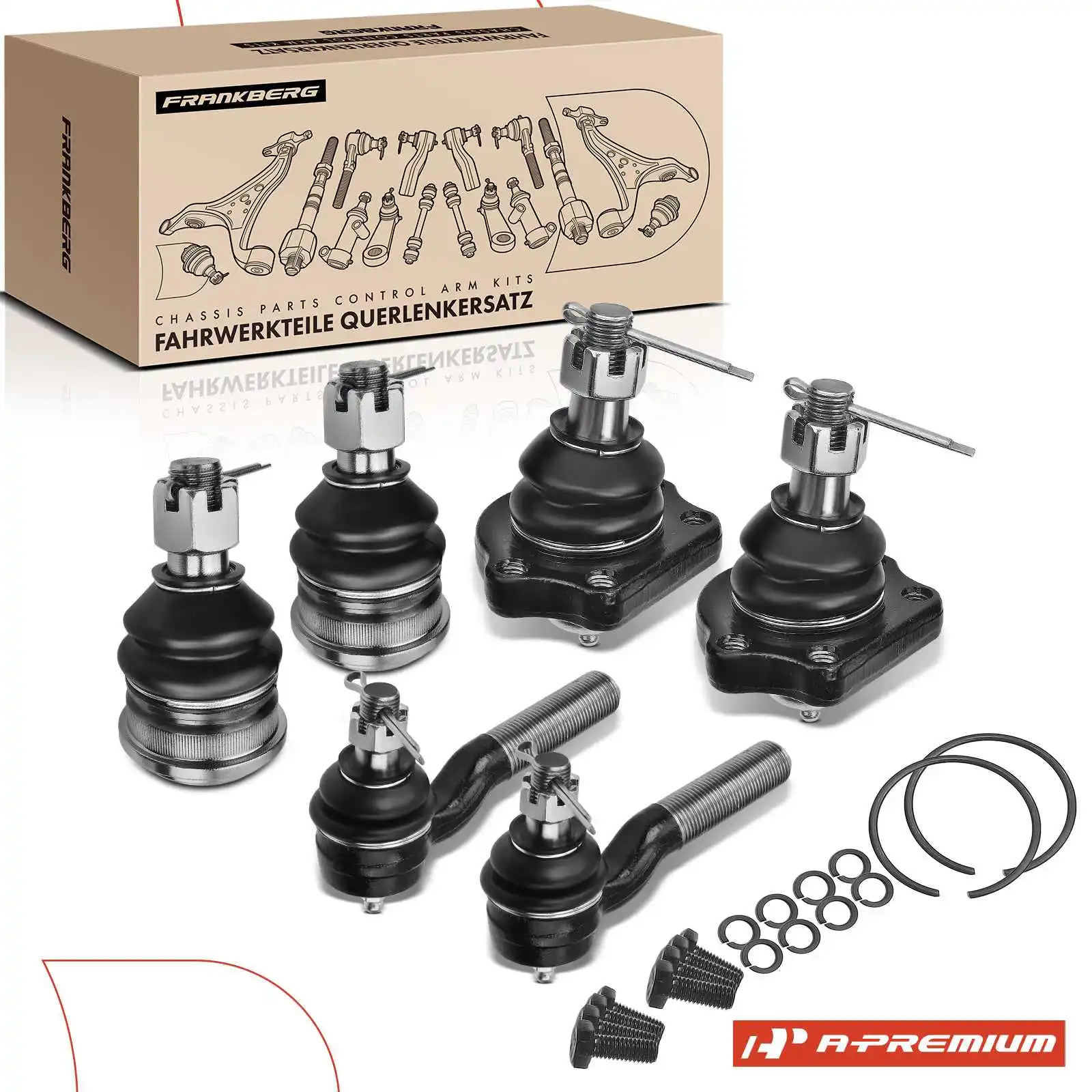 A-Premium 6x Front Tie Rod End with Ball Joint for Nissan D21 1986-1994 Pickup 1995-1997