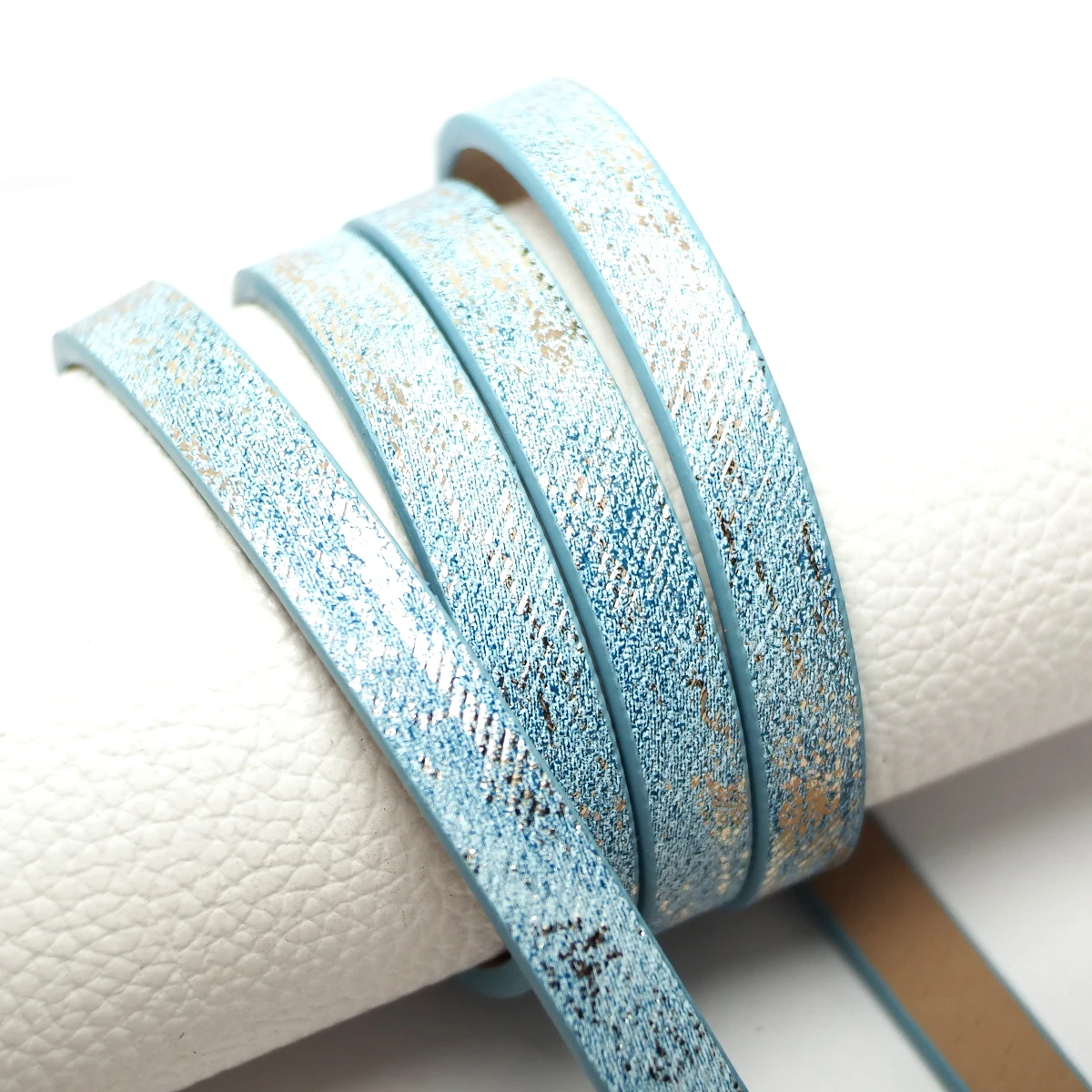 

1,15-метровый голубой кожаный шнур с джинсовым узором, кожаная полоска 10 мм, кожаная ручка для сумки на ремень, поясная цепочка, изготовление браслетов