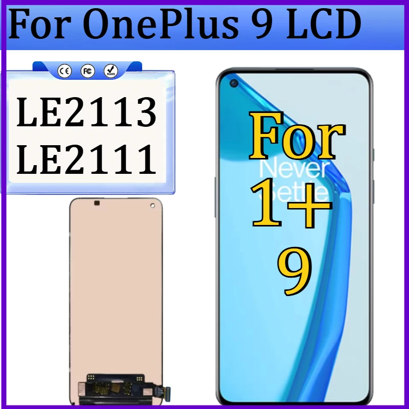 

New TFT/OLED Screen For OnePlus 9 LCD Display Touch Screen Digitizer NO Frame For 1+9 LE2113 LE2111 LCD