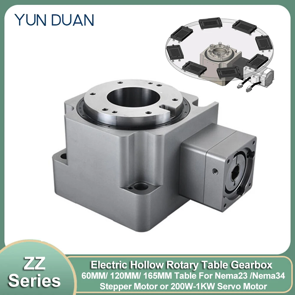 

Hollow Rotary Table Reducer Electric Rotary Platform Indexing Plate Motor Gearbox Replace DD Motor Cam Splitter High Load