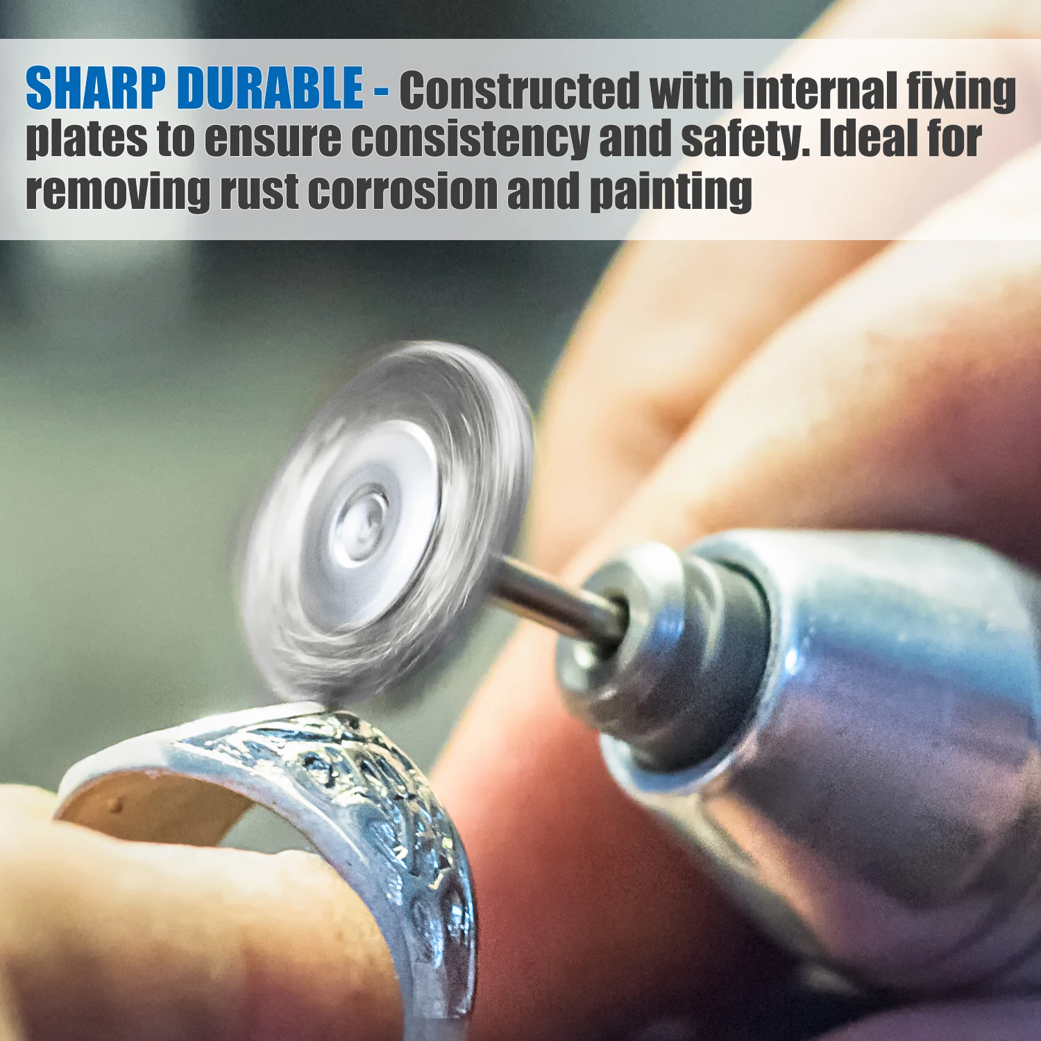 XCAN 45pcs 연마 휠 브러시 금속 연마 용 강철 와이어 브러시 디스크 연마 로타리 도구 액세서리 금속 가공 도구