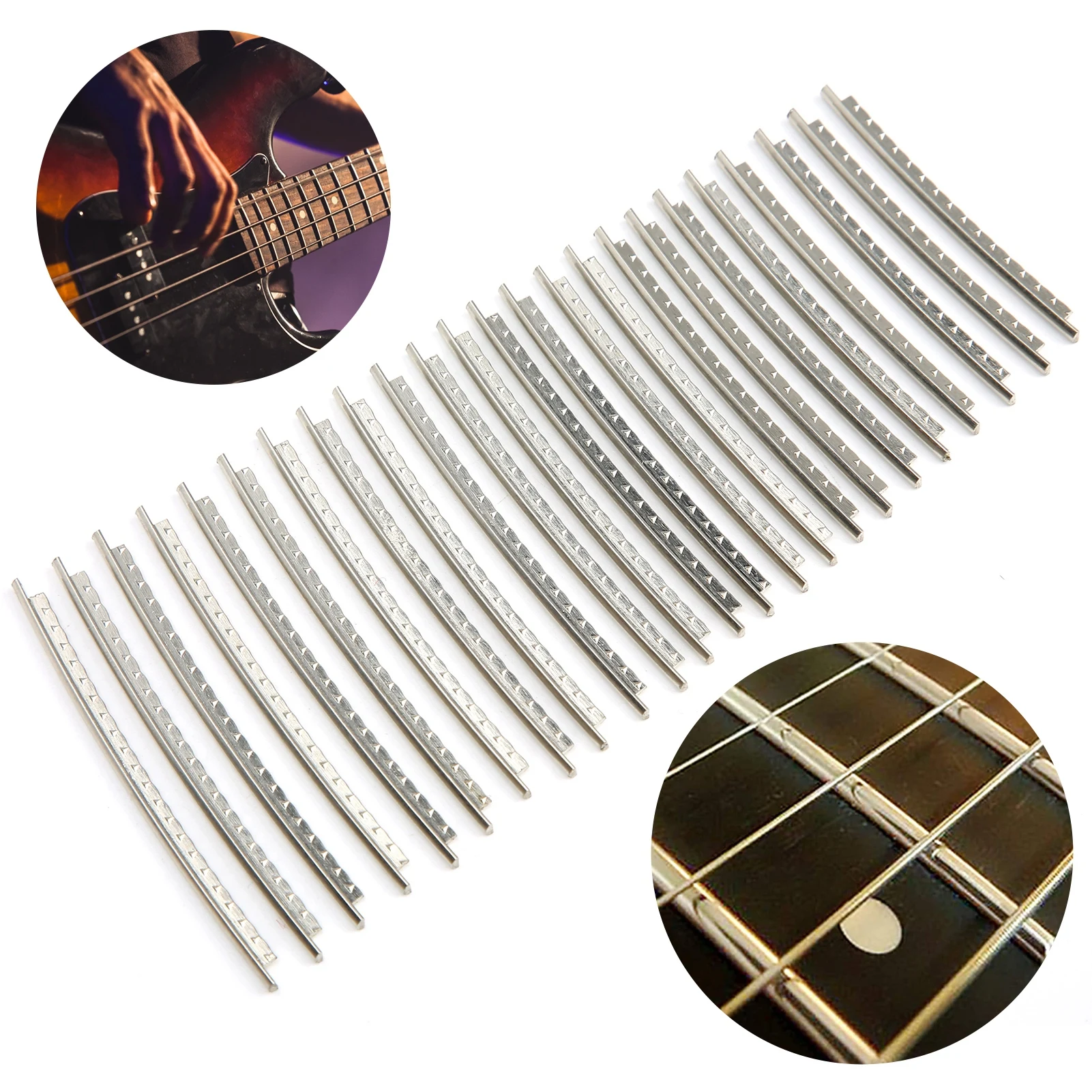 24Pcs 2.7mm Guitar Fret Wire Set cupronickel for Fender/Gibson Guitar Replacement Accessories