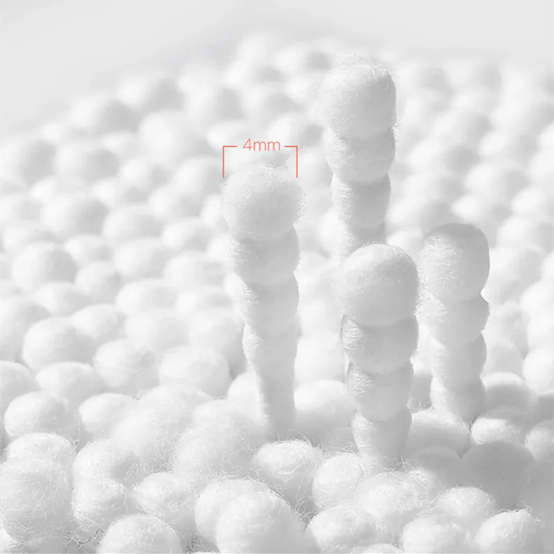200 Baby Cotton Swabs, Double-Ended Sterile Cotton Swabs, Spiral Head, Ear and Nose Multifunctional Cleaning Stick