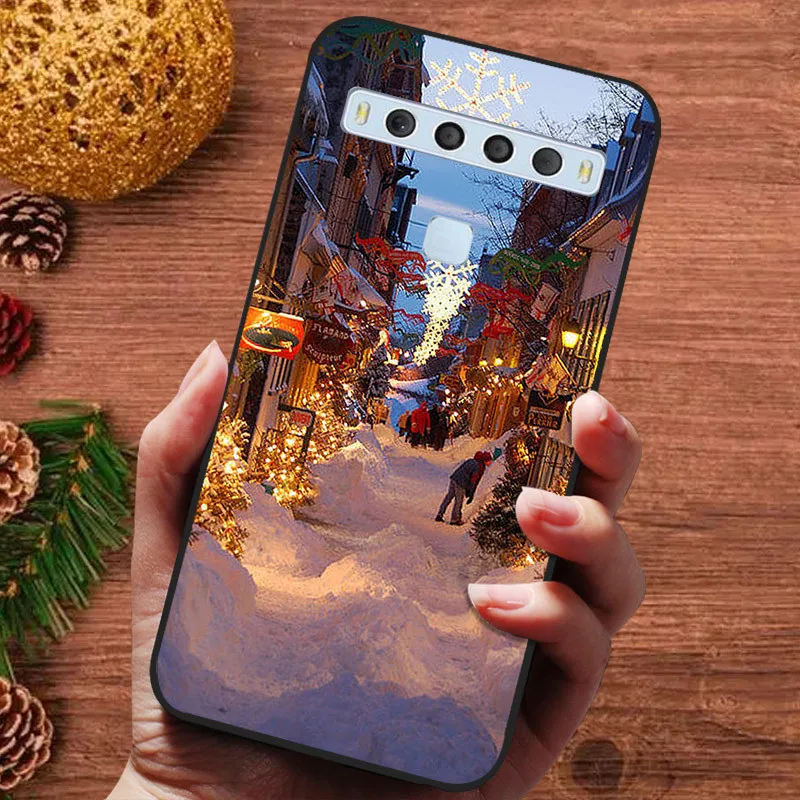 Christmas Silicone Soft Case for TCL 10 5G UW 10L 10 Lite SE 10 Pro Cover Bumper for TCL 20 5G 20S 20L Plus Cute Bumper Funda