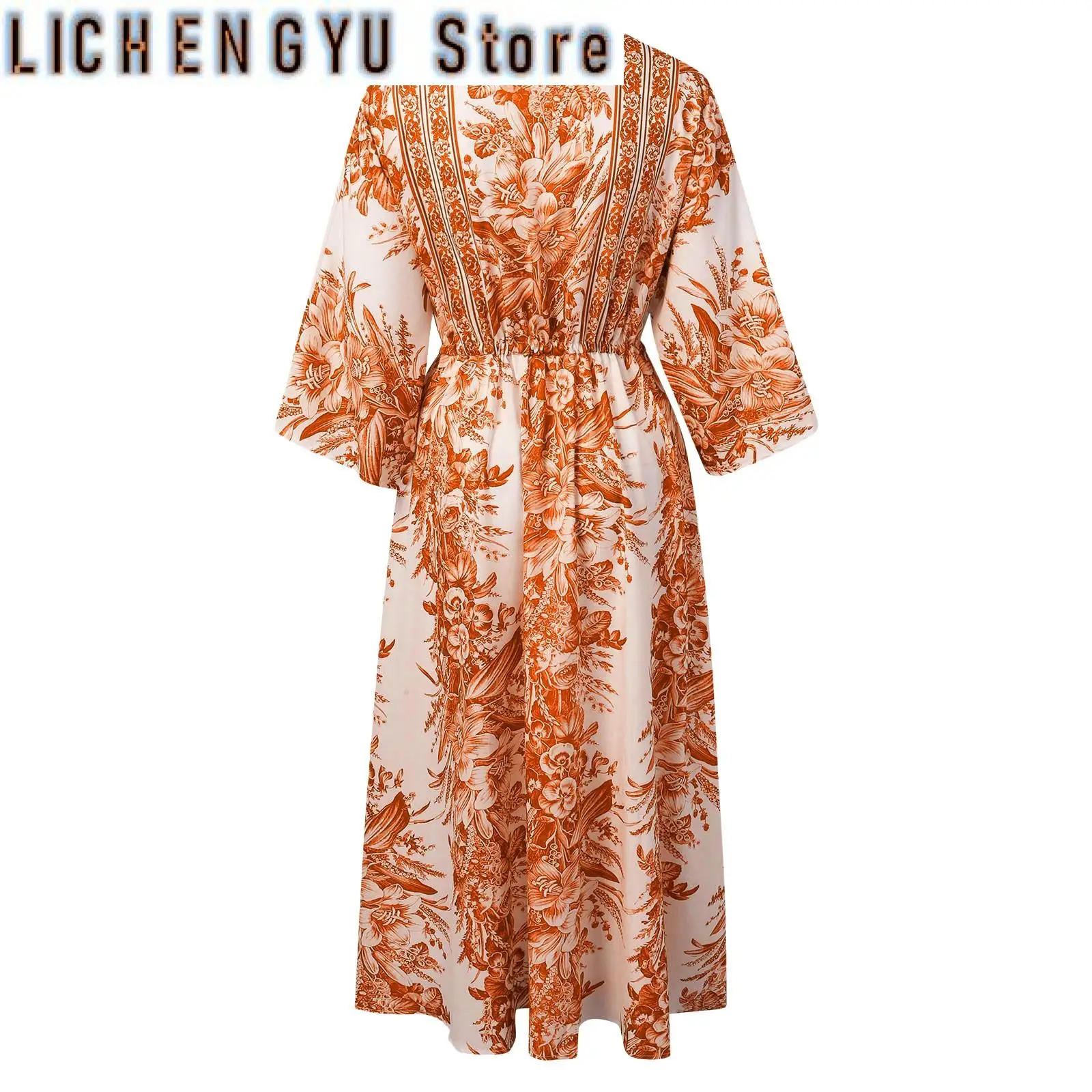 Dresses For Women Wedding Guest Boho Print Half Sleeve Dress Women Fashion Japanese Kimono Cardigan Vintage Woman Clothing