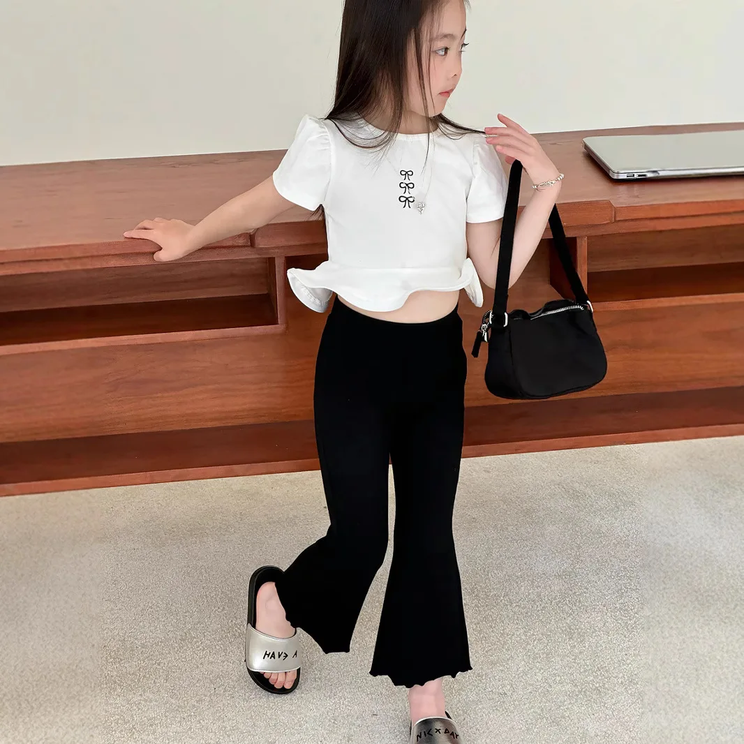 

Princes Korean top is slim fit shoulder length short sleeved T-shirt kids clothes