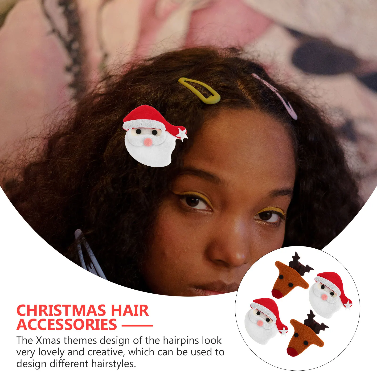 クリスマス ヘアアクセサリー クリップ フェスティバル かわいい クリップ 女性用 アクセサリー チャーム デコレーション ヘアピン レディース