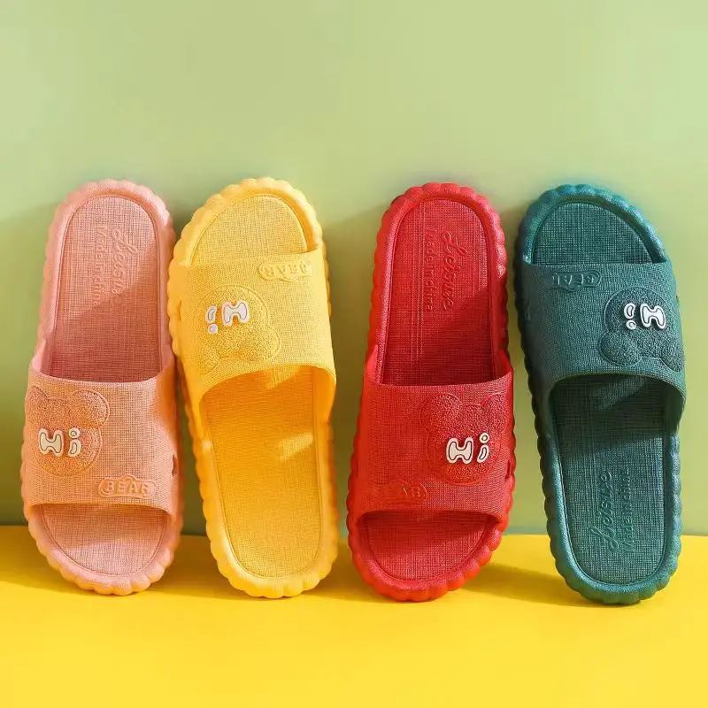 Home Slipper Female Soft Bottom Bathroom Slippers Walk Around Home Couple Slippers House Man Summer Anti-slip Woman Women's Lady