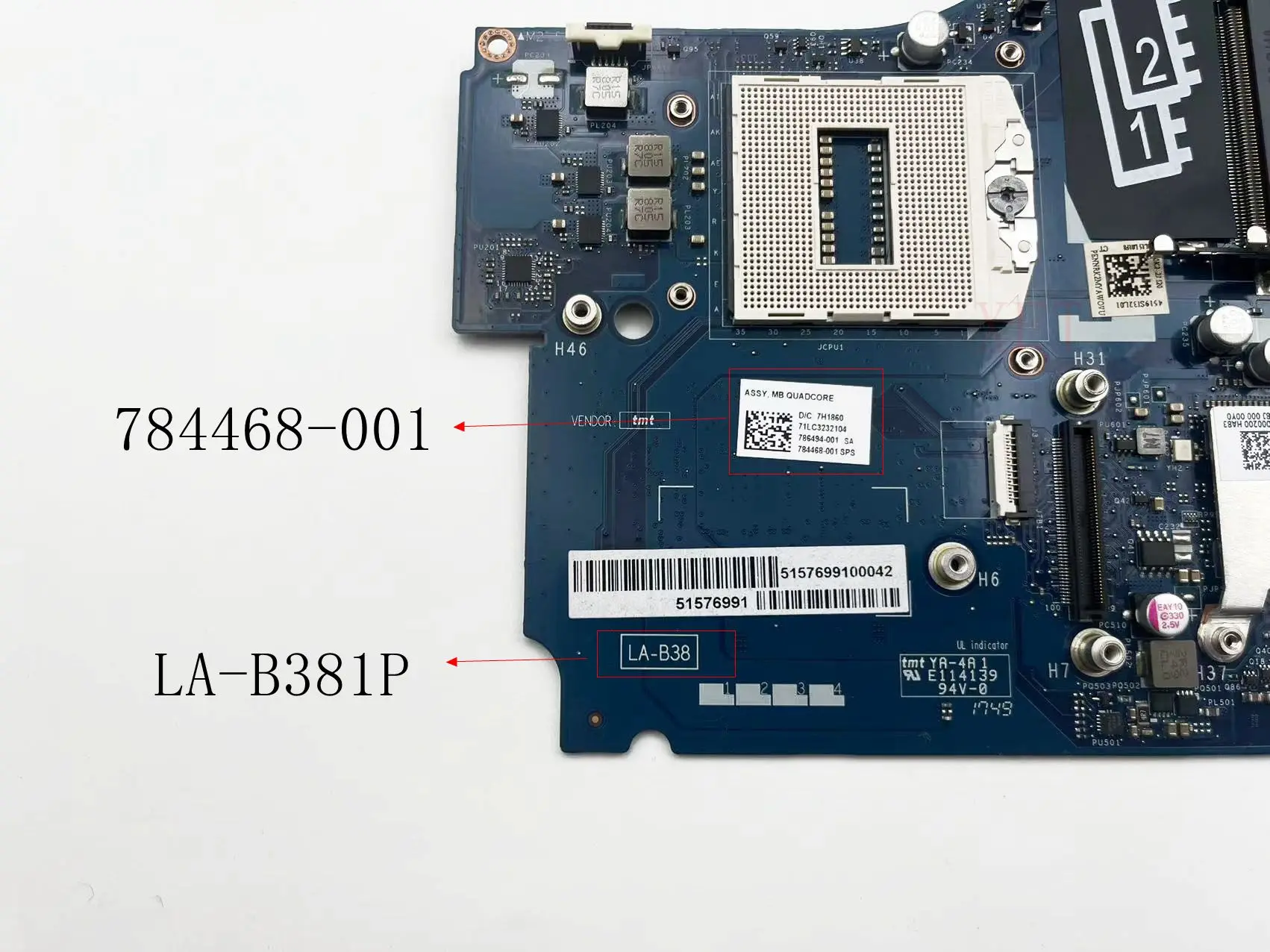 Imagem -05 - Placa-mãe para Notebook hp Zbook 15 g2 La-b381p La-b38 Ddr3l Hm87 Slot de Memória 784468001 100 Testado