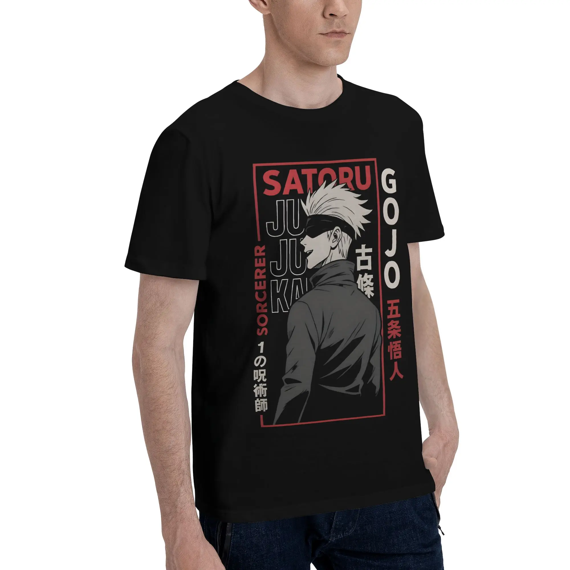 Gooojoo The Leader  Novelty Graphic 100% Cotton T-Shirt Bandai Jujutsu Kaisen Tops Tees For Men