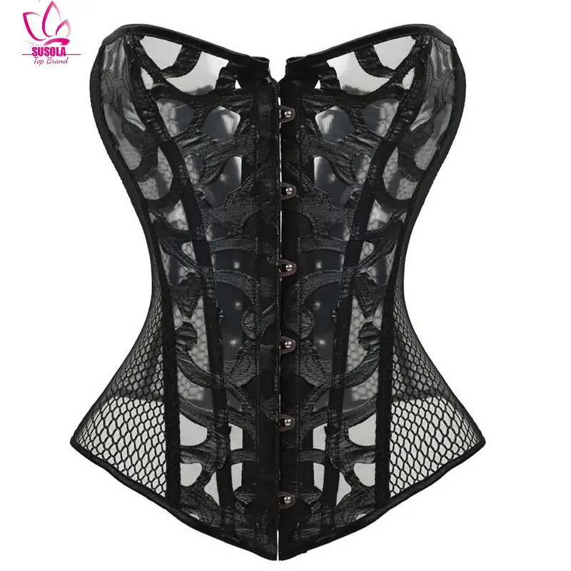 

Lady Women Trend Hallow Out Corset Patchwork Waist Trainer Vintage Slimming Belt Bodycon Wear Shaper Elegant Corset Shapers