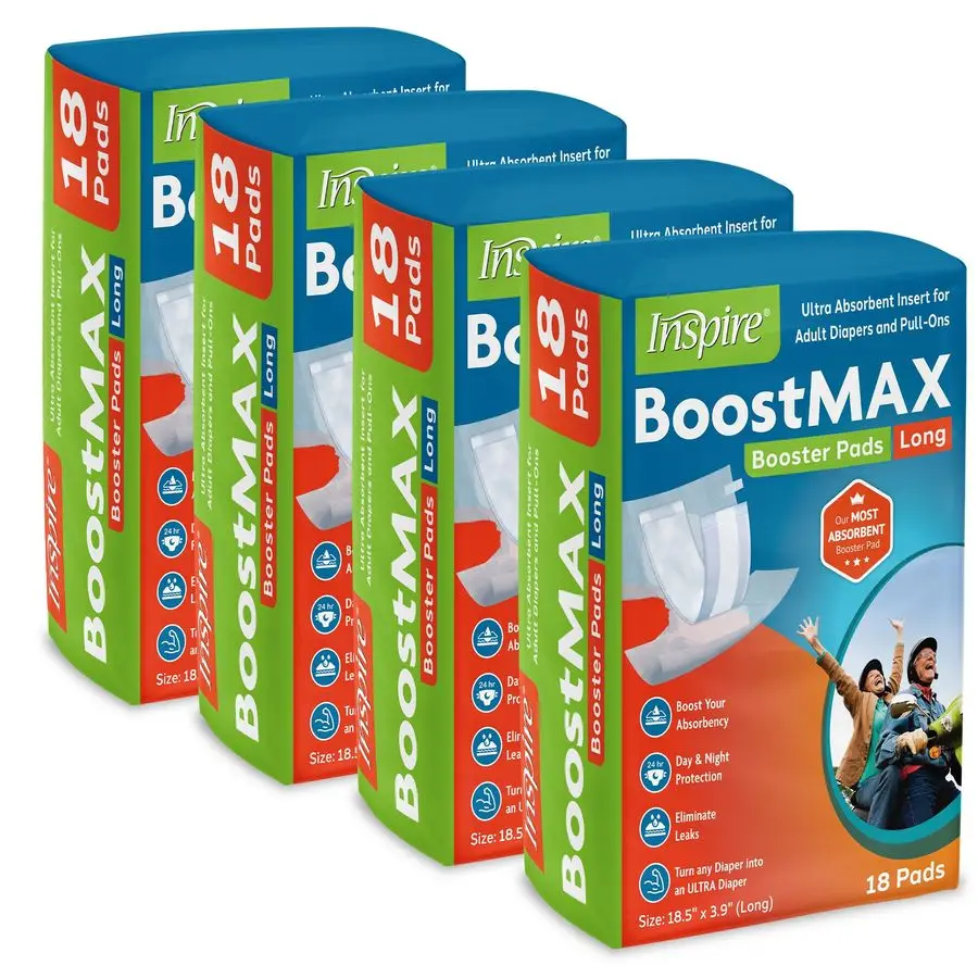 Almohadillas potenciadoras para incontinencia, forro de almohadilla Extra largo súper absorbente, inserciones para mujeres y hombres para pañales para adultos, 5 tazas de absorción, 72 unidades