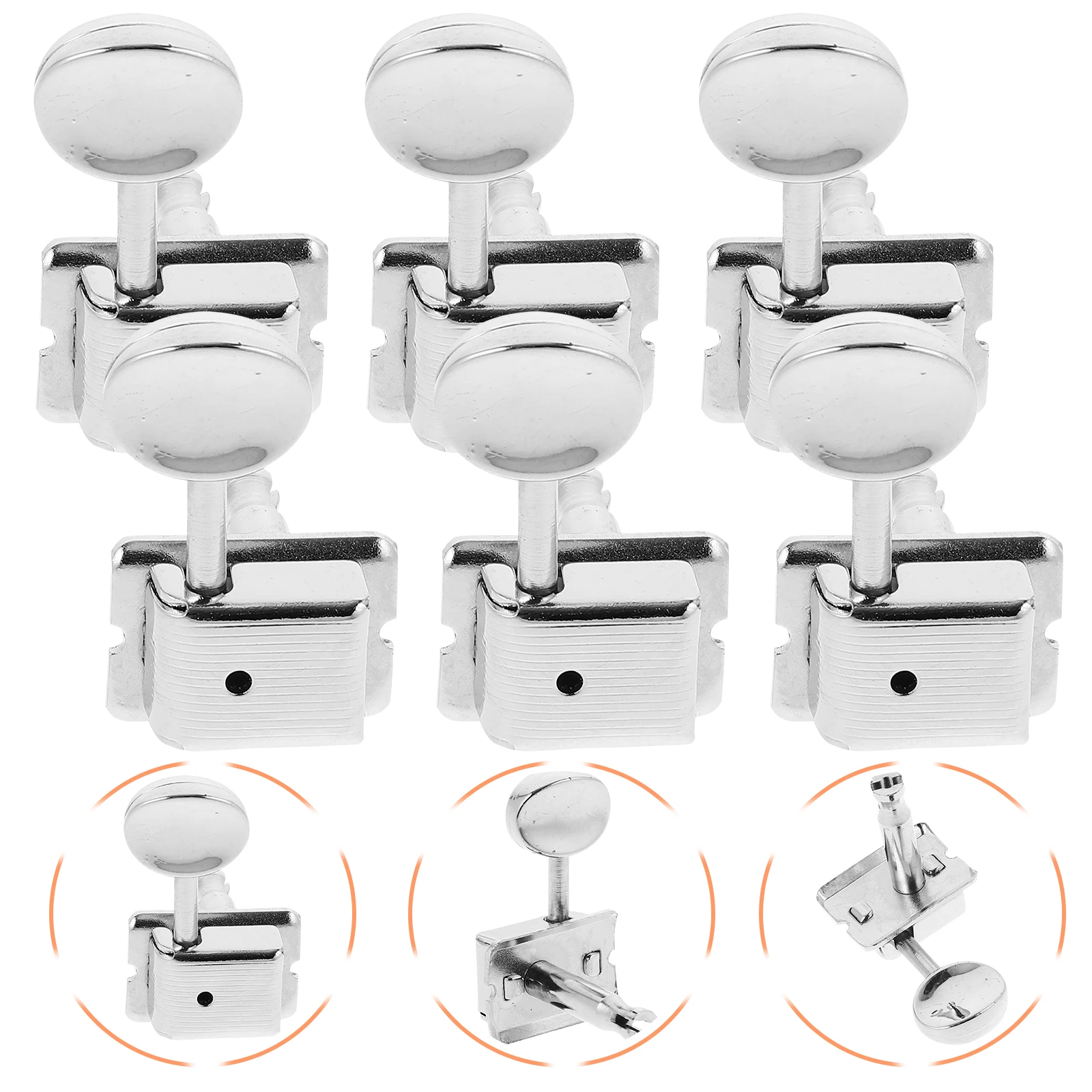 

6pcs Guitar Tuning Pegs Metal Accurate Durable Replacement Electric Acoustic Guitar Parts Tuner Peg Replacement