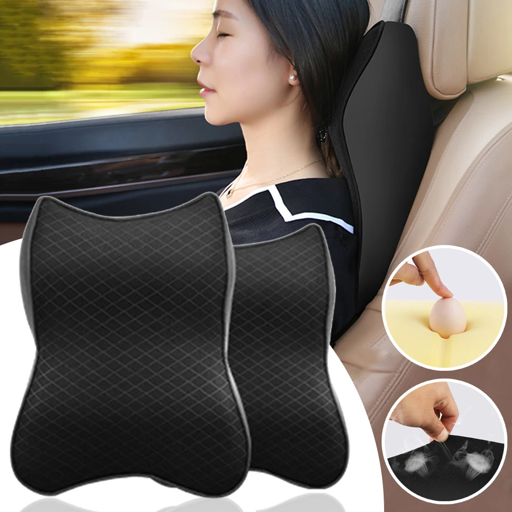 

Car Neck Pillow 3D Memory Foam Head Rest AdjustableHeadrest Pillow Travel Neck Cushion Support Seat pillow acessorios para carro