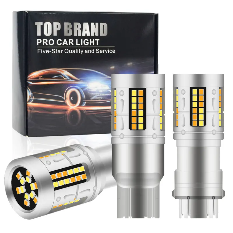 1PCS 1157 P21/5W Bay15d Car LED Bulbs Turn Signal Light T25 3157 T20 7443 W21/5W 72SMD White Yellow Brake Reverse Parking Lamps