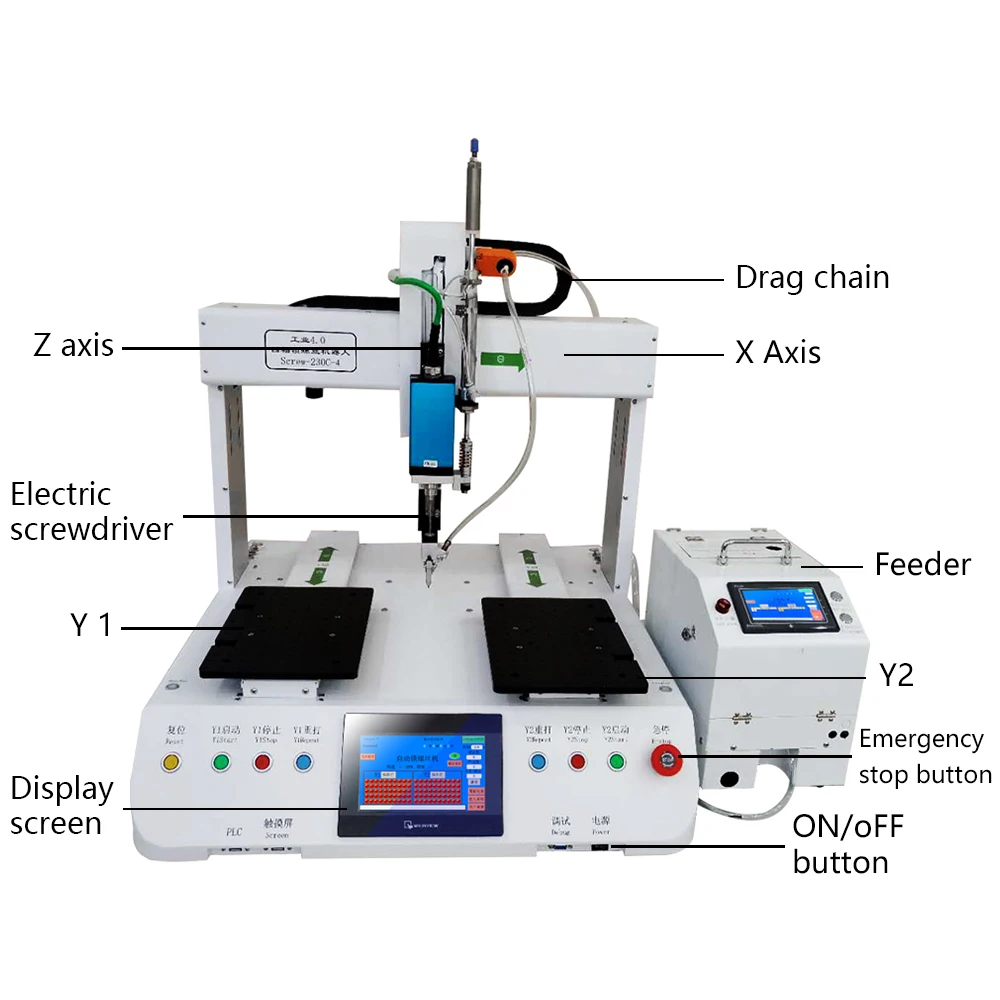 Desktop Blow Screw Feeder Auto Screwing Machine Bolt Nut Dispenser Machine Automatic Servo Motor Screwdriver Robot