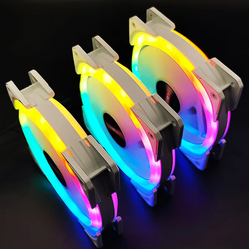 120 Mm Computer Case Fan RGB Fan Adjustable Colorful Lamp Light for Radiator Mute PC 120mm Fans Adjust Cooler Ventilador