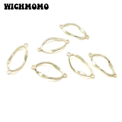 2025 New 28*12mm 10pieces/bag High Quality Zinc Alloy Gold Oval Connectors Linker Diy Earring Bracelet Jewelry Accessories