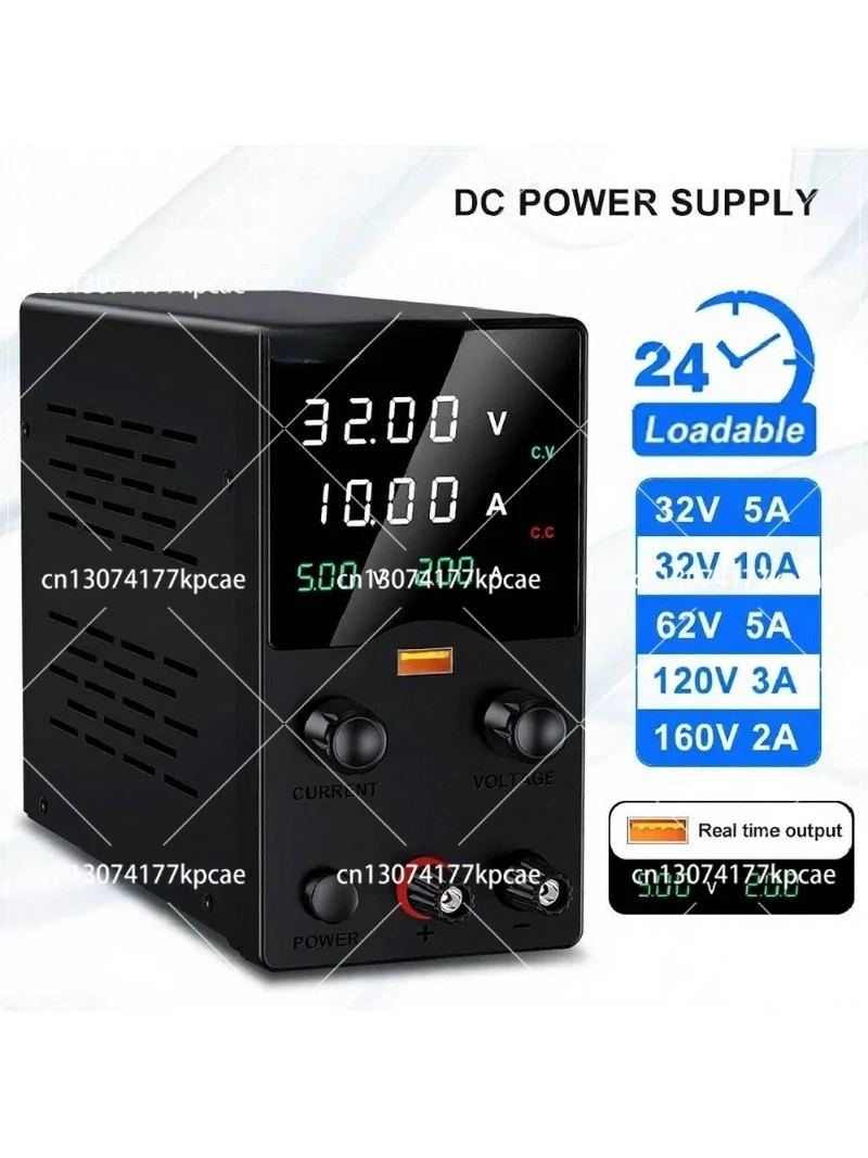 Wanptek DC Lab Power Supply 32V 62V 120V 160V Adjustable Switching Power Supply with 5V 2A USB Charging Display Regulator