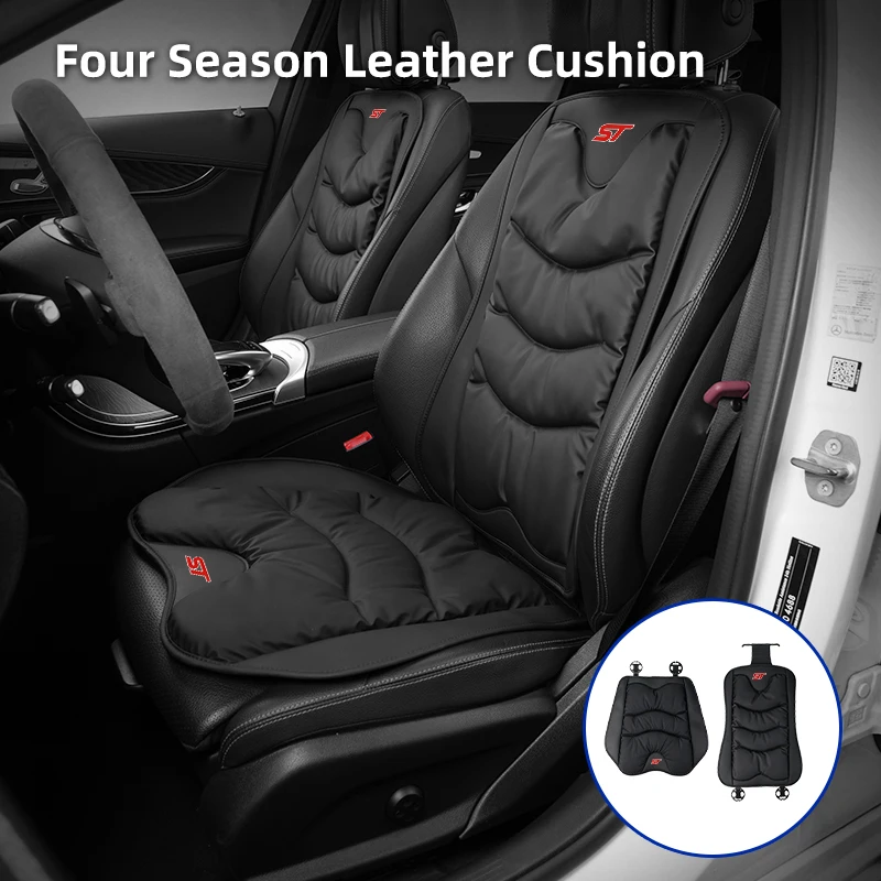 Car Front Rear Seat Cover Leather Cushion Backrest Protective Mat Accessories For Ford MK2 ST Line Racing RS S Kuga Fiesta