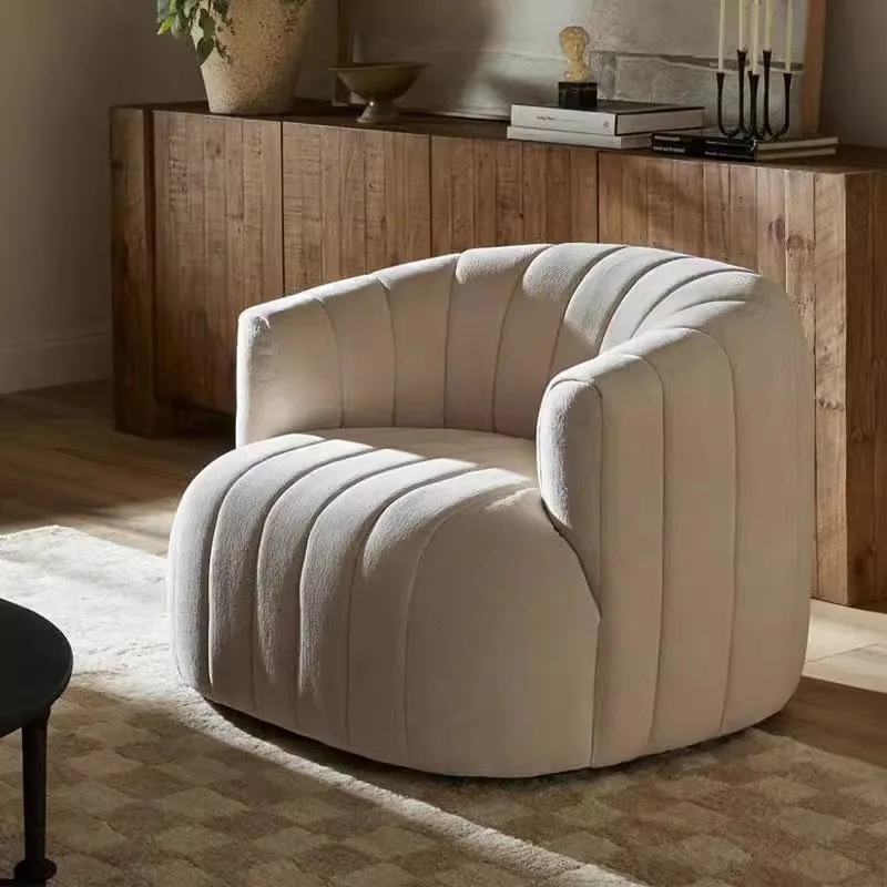 Italian minimalist single sofa chair, simple Nordic light luxury designer fashion  fabric rotating leisure chair