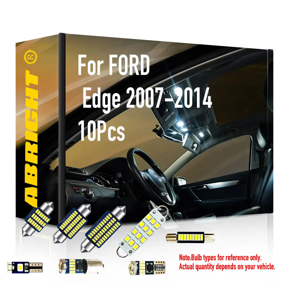 LED Interior Dome Reading Light Sun Visor Map Footwells Bulb Kit For FORD Edge 2007-2014
