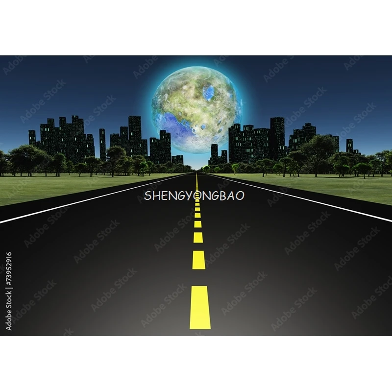 SHENGYONGBAO Highway Nature Scenery Photography Backdrops Travel Landscape Photo Backgrounds Studio Props GLL-02