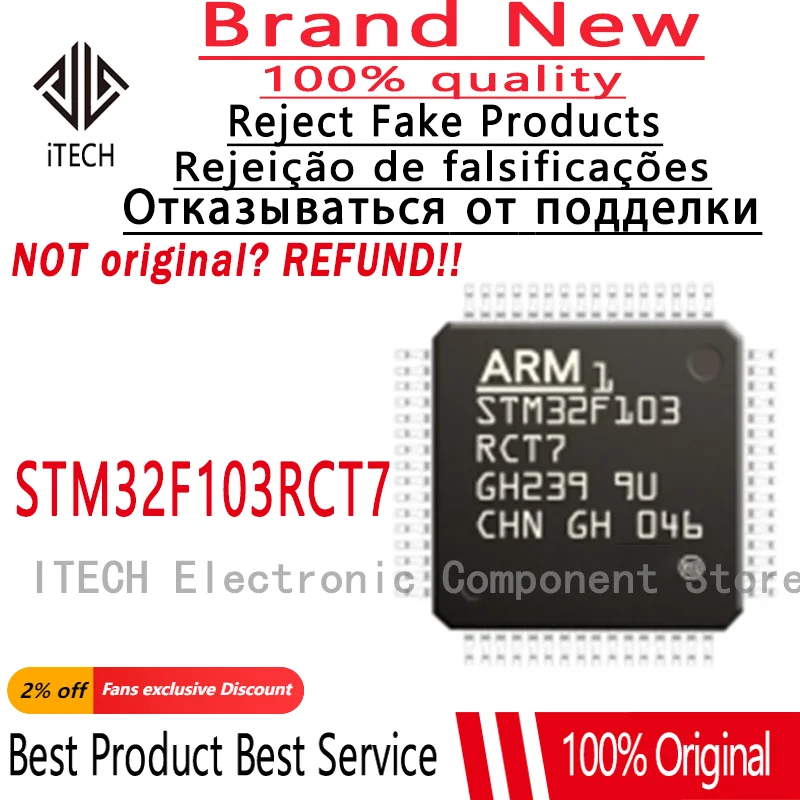 10PCS/LOT Original STM32F103RCT7 LQFP-64 New In Stock