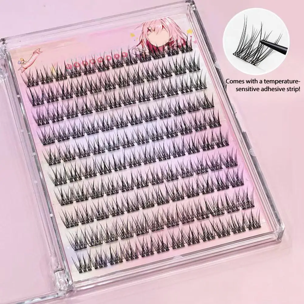 10 Rows of Large Capacity Glue-free False Eyelashes Single Cluster 11-13MM C-curled Natural Self-adhesive false Eyelashes