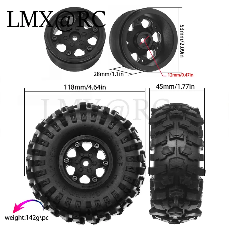 Pneumatici da arrampicata RS Red Spider 1/10, TRAXXAS Easy - control, AXIAL, Rui Tai SCX10