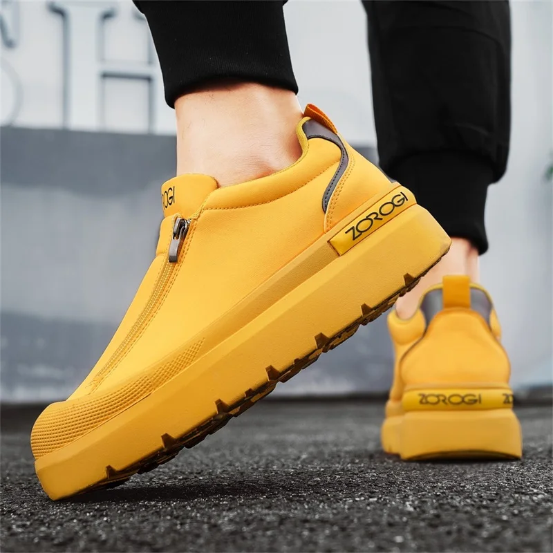 أحذية رياضية رجالية بسحاب أمامي قابلة للتنفس، ناعمة ومريحة وغير قابلة للانزلاق في الهواء الطلق، هدايا مهرجان Preppy، أحذية مشي طوال الموسم