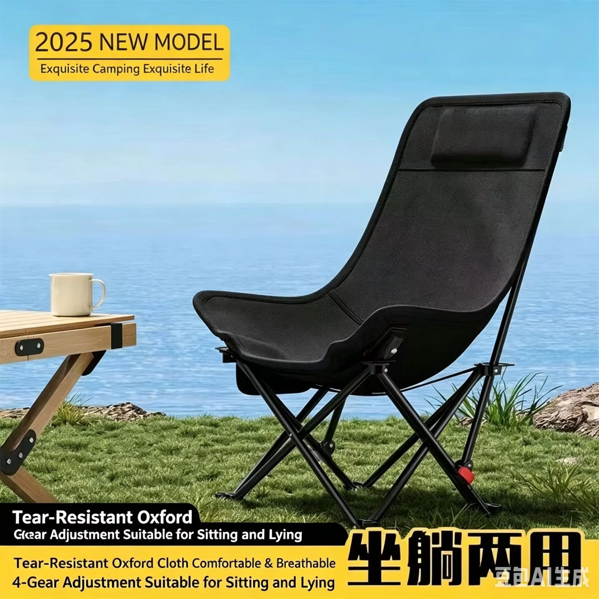 Portable Oxford fabric folding camping chair for outdoor camping and hiking