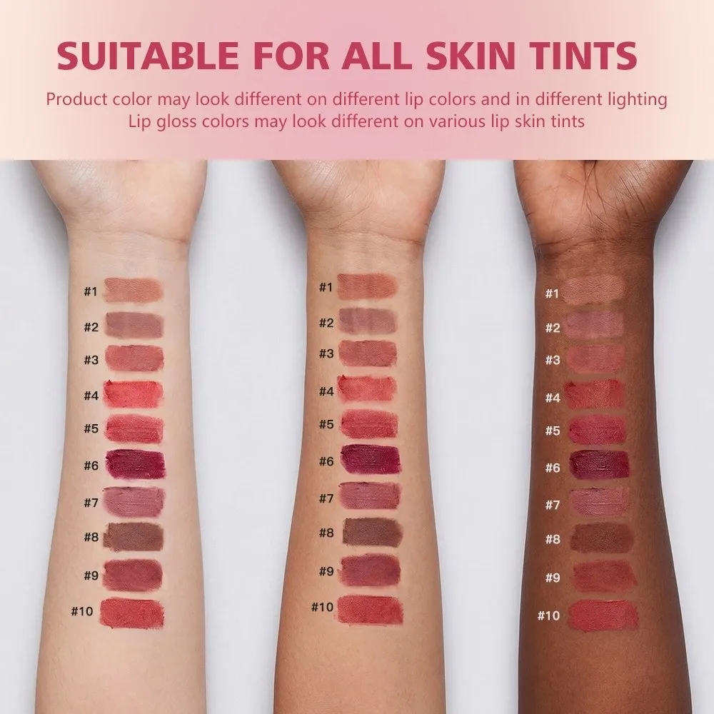 Korean 2-in-1 Lip Cheek Tint Waterproof Non-Sticky Lip Gloss Makeup Smudge-Proof Soft-Focus Matte Velvet Lip Tint Daily Makeup