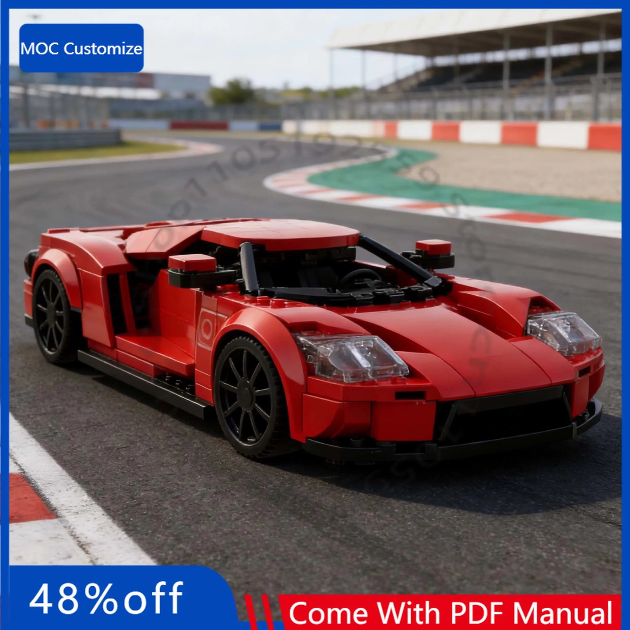 297 PCS Speed Hypercar 2022 GT MOC Customize Modular Building Block Creative Design Educational Learning DIY Festival Toy Gift