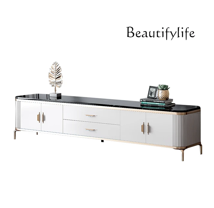 

Nordic Marble TV Cabinet and Tea Table Modern Minimalist Floor Cabinet