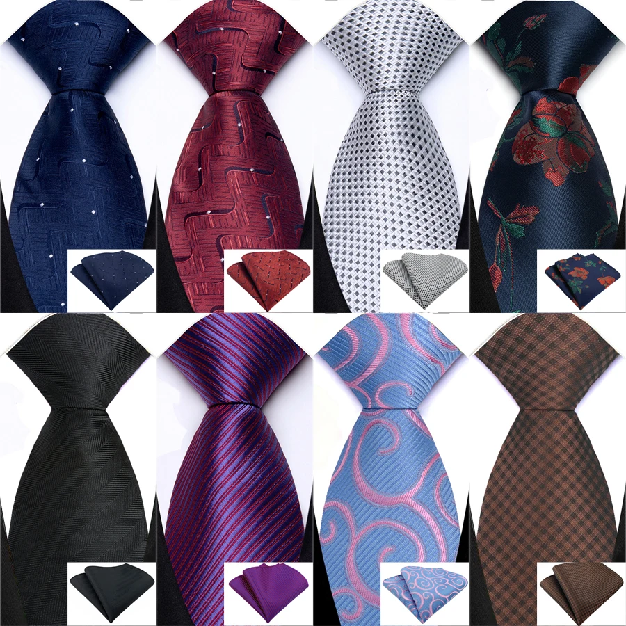 Rot Schwarz Braun 8 cm Krawatte für Männer Herren Krawatte Luxus Krawatte Taschentuch Set Formale Hochzeit Business Party Zubehör Geschenk
