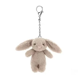 LLavero de conejo de dibujos animados de animales de peluche, juguete de baratija de pompón de amor, bolso de niña, llavero de coche, colgante de teléfono móvil, regalo de joyería