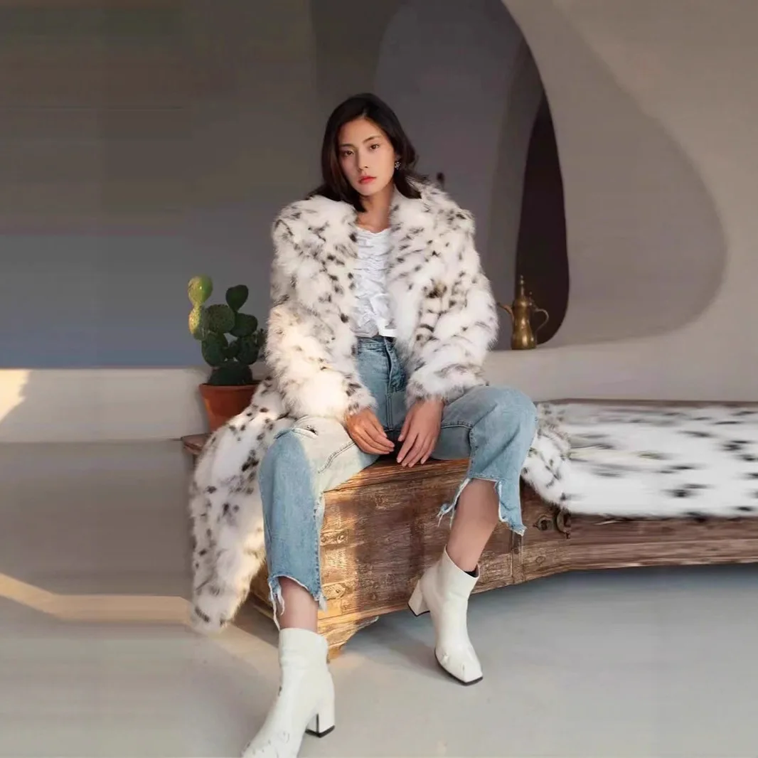 تقسم فو الفراء المرأة فو الفراء سترة ملابس خارجية سترة سميكة الدافئة الفراء جيوب جلدية الخريف الشتاء شارع العليا 2025