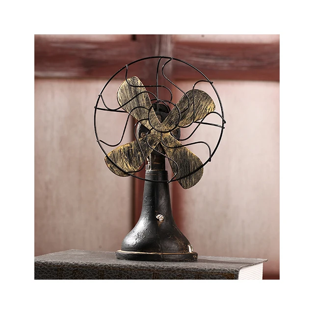 Modern retro electric fan model Classical handicrafts Home sculpture Coffee shop Office decoration Resin decoration Decorative