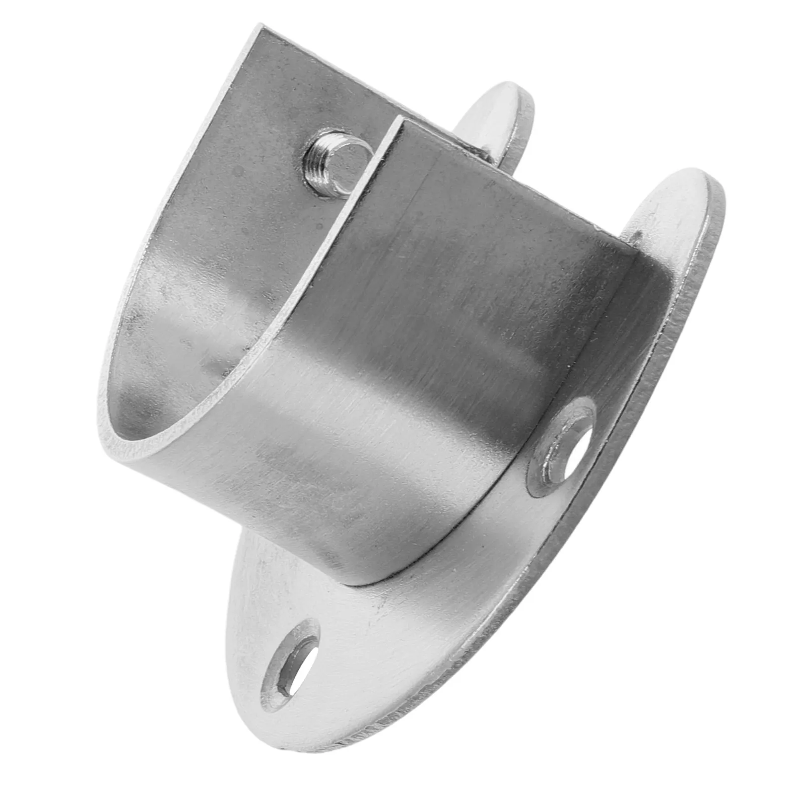 Stainless Steel Open Flange Seat Rod Holder for Round Tube Clothes Rod Heavy Duty Closet Wardrobe Cabinet Storage Organizer