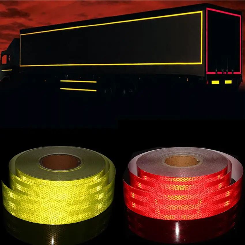 5cmx5m Car Stickers Red PET Self-Adhesive Reflective Tapes Waterproof Bike Trailer Reflect Decal Motorcycle Reflector For Things