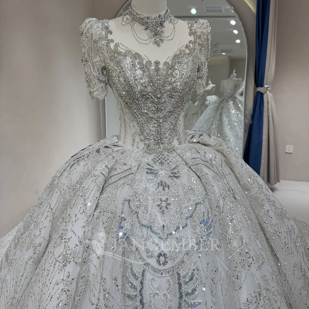 Angepasst Organza Kurzen Ärmeln Prinzessin Hochzeit Kleid Aufkleber Braut Ball Kleid Ballkleid Anpassung vestidos de novia boda