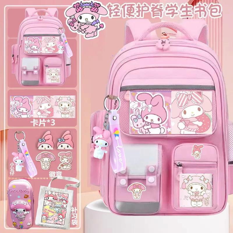 

Школьный ранец Sanrio My Melody для девочек, многофункциональный милый вместительный рюкзак с рисунком аниме, подарок для студентов и детей