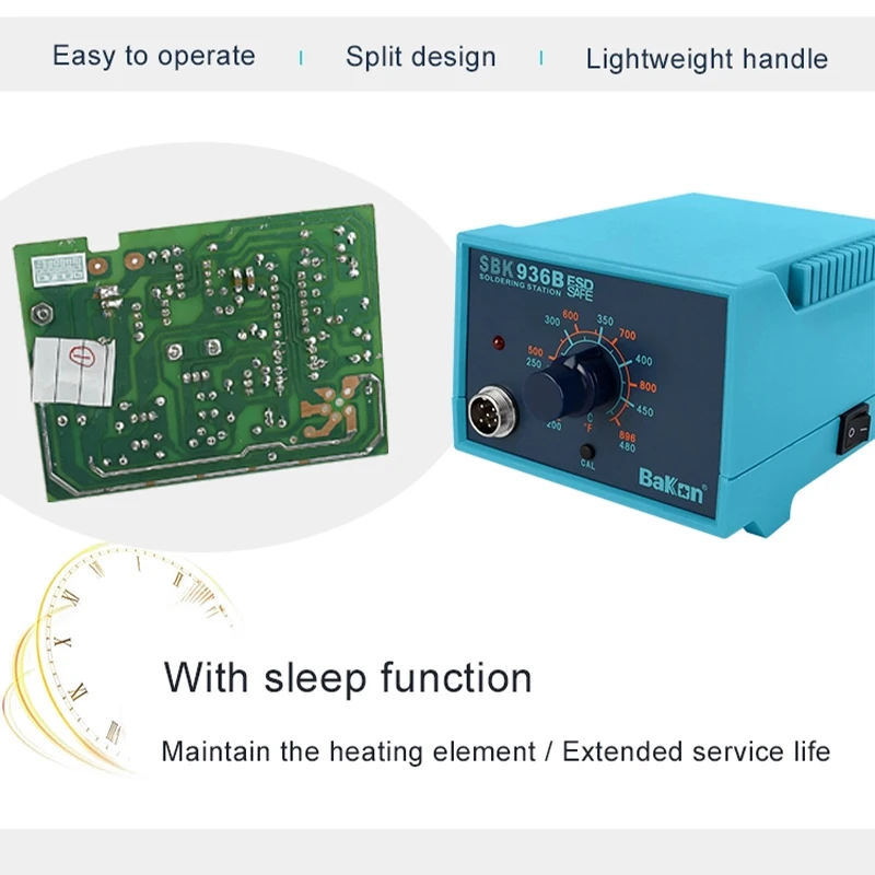 Bakon SBK936B High-Efficiency Constant-Temperature Soldering Station Heating Core Protection 65W Industrial Soldering Station
