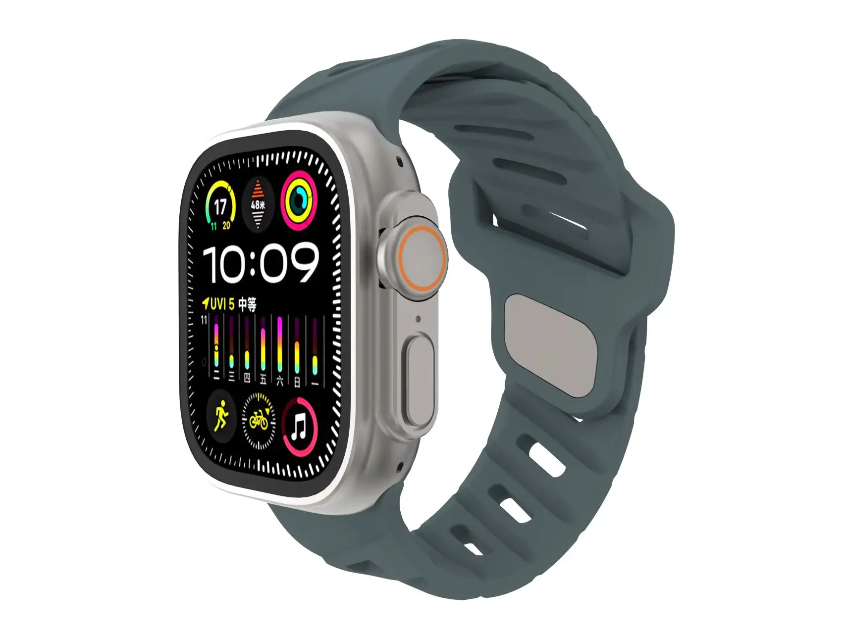 Sport siliconen band voor Apple Watch Ultra 2 10 9 8 7 6 SE 5 4 Twill patroon armband riem voor iWatch 42 mm 44 mm 45 mm 46 mm 49 mm