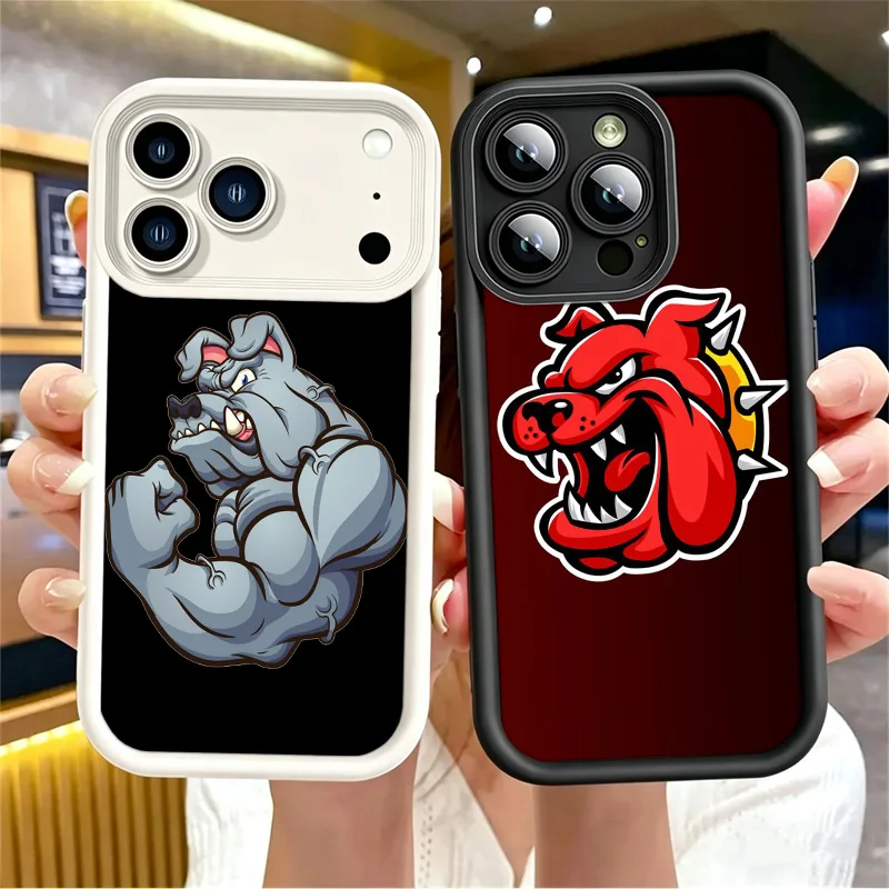 Ferocious Bulldog Stock Vector Phone Case For iPhone 17 Air 16E 17E 16 Pro Max 15 14 Plus 13 Pro 12 Mini 11 Cover Coque Shell Pr