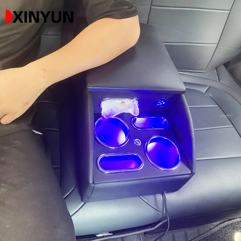 FOR AMIGO Ascender Aska D-Max ELF Filly MU-X  Panther pick-up Rear handrail box mobile phone charging USB LED Put paper towels